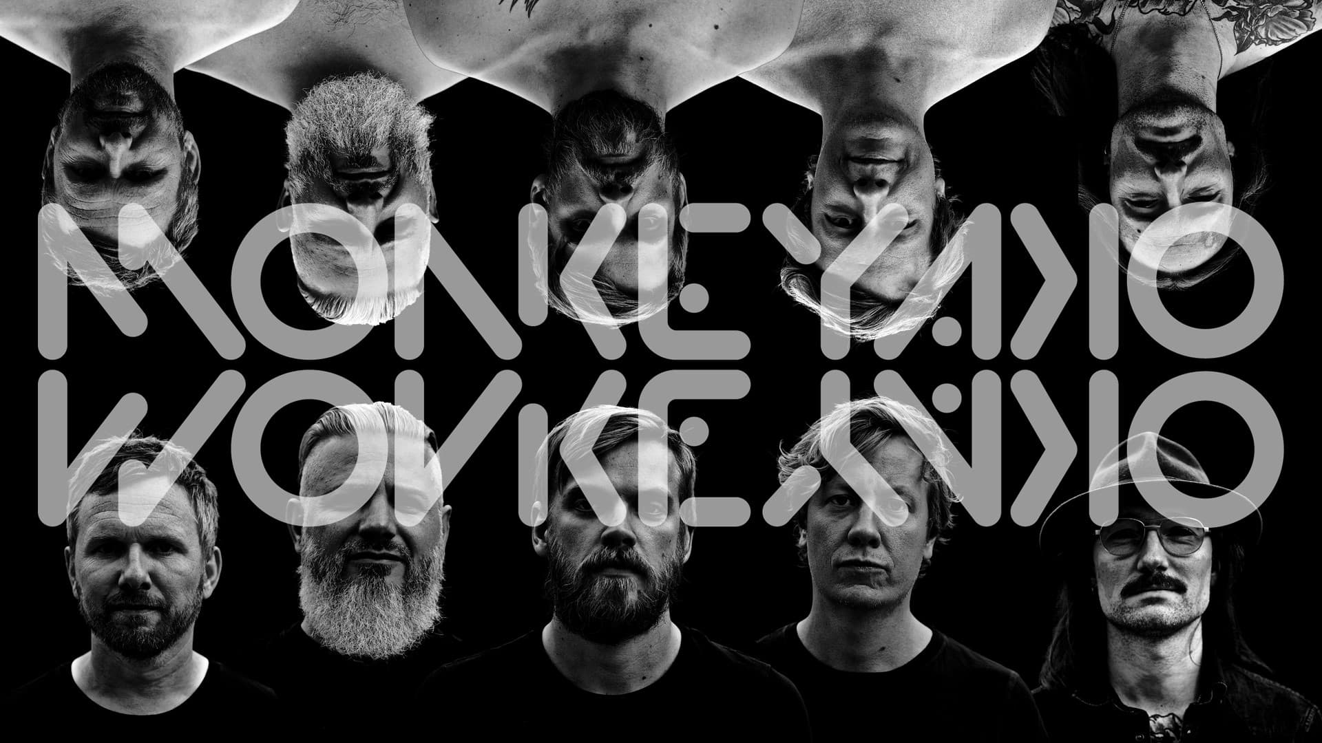 Monkey Okay band portraits with mirrored custom type
