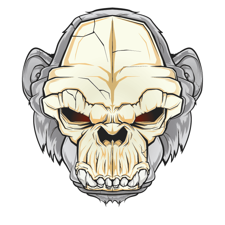 Gorilla skull illustration