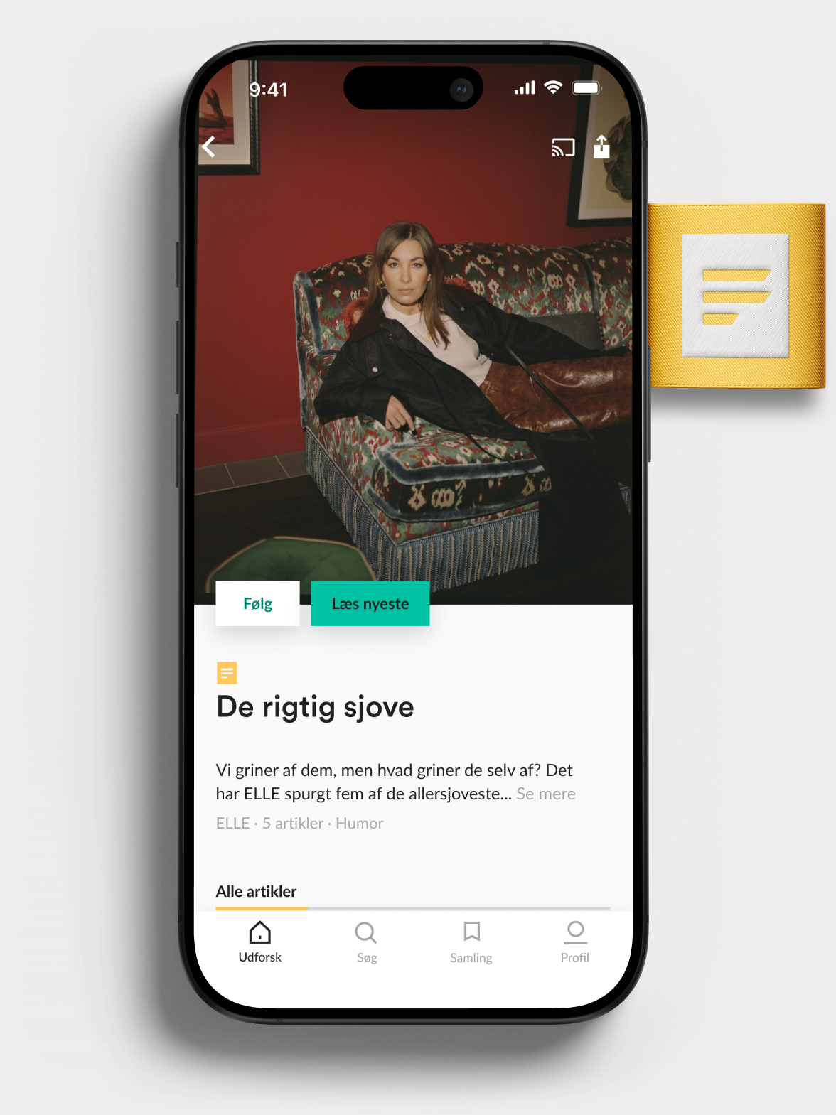 Ally article feed on a phone, with a yellow format tab
